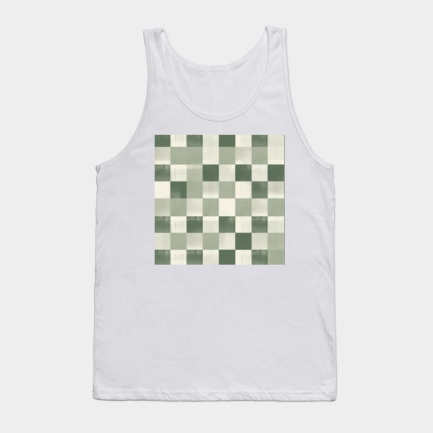 Checkered (sage and sap green) Tank Top by summer-sun-art